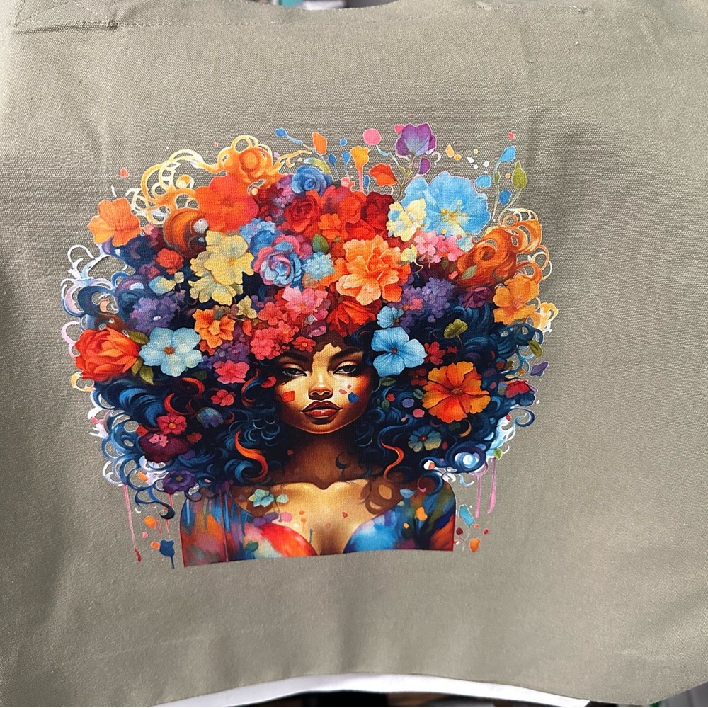 Floral Art Canvas Tote Bag
